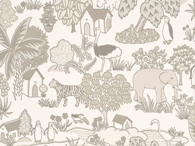 Little Greene papier peint Règne animal Pierre de Portland