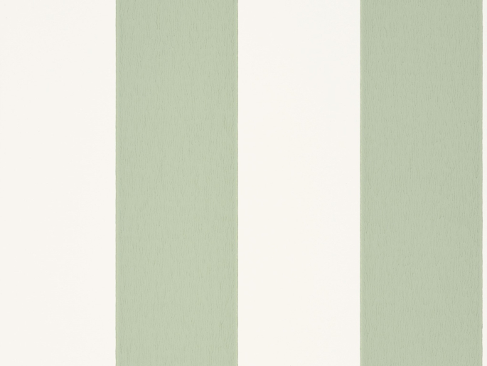 Little Greene papier peint à larges rayures vert petit pois