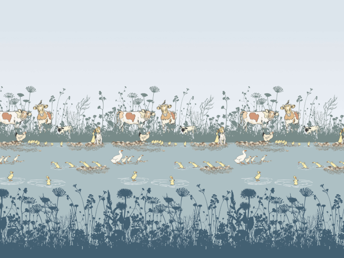 Little Greene papier peint Riverside Câpres Moo
