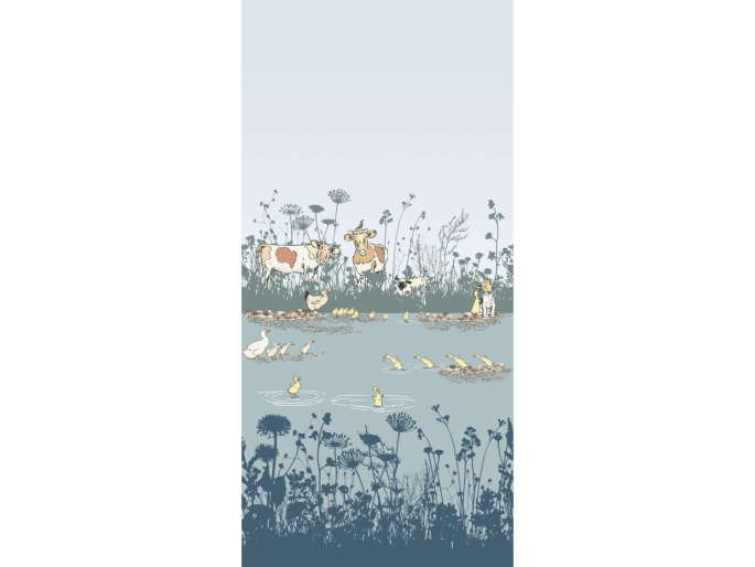 Little Greene papier peint Riverside Capers Moo fresque motif