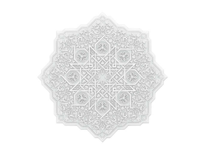 Extra grand ornament dans un style d'inspiration orientale pour le plafond