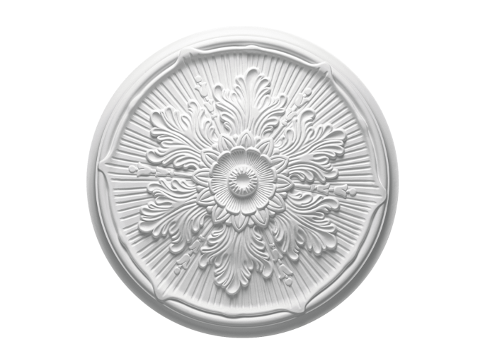 Ornement de plafond de style baroque avec des fleurs