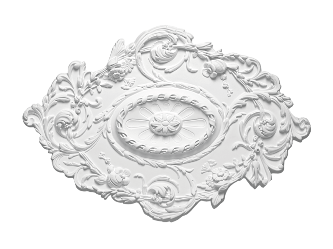 Ornement de plafond aux charmants motifs floraux et feuillages